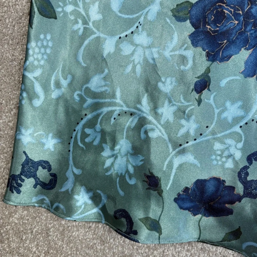Vintage Expressions by California Dynasty Sage Green Floral Chemise Medium